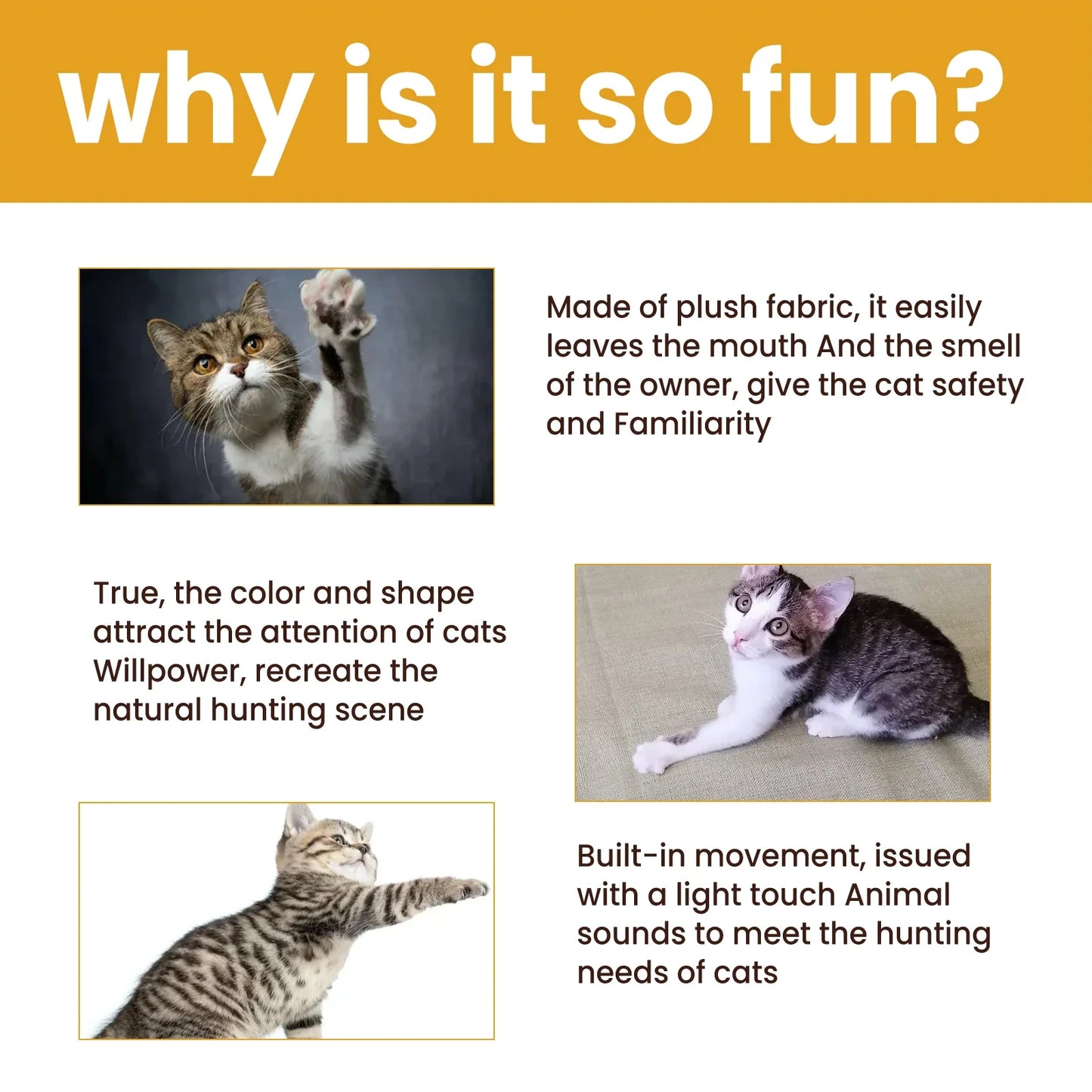 Interactive Squeaky Plush Mouse Cat Toy – Pull-Back Self-Moving