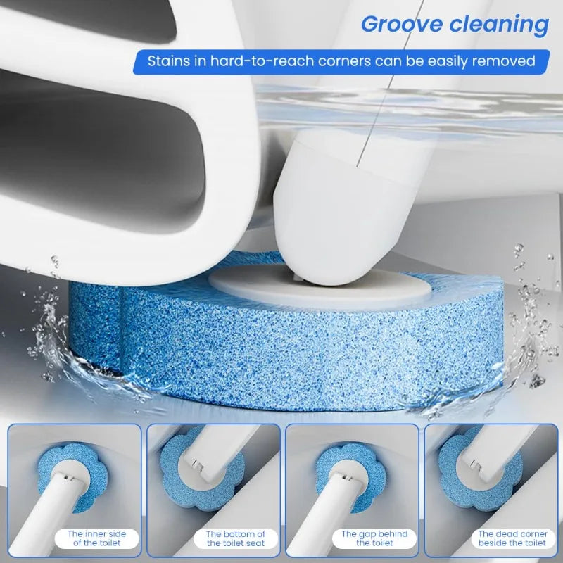 Disposable Toilet Brush Kit – Long Handle & 360° Cleaning Heads