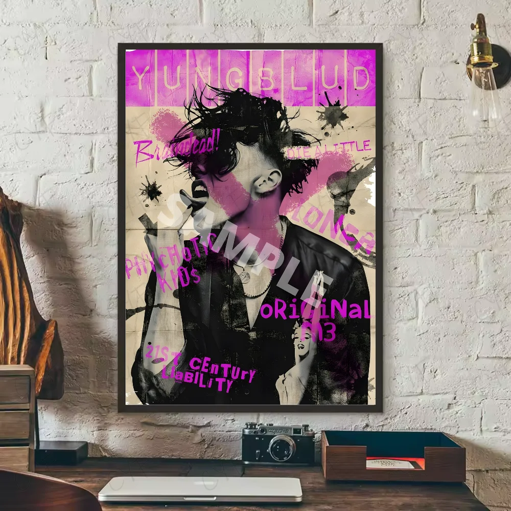 fashion Y-YUNGBLUD Singer Poster HD art sticky wall waterproof home living room bedroom bar aesthetic decoration Peaceful Pleasures Health and Wellness