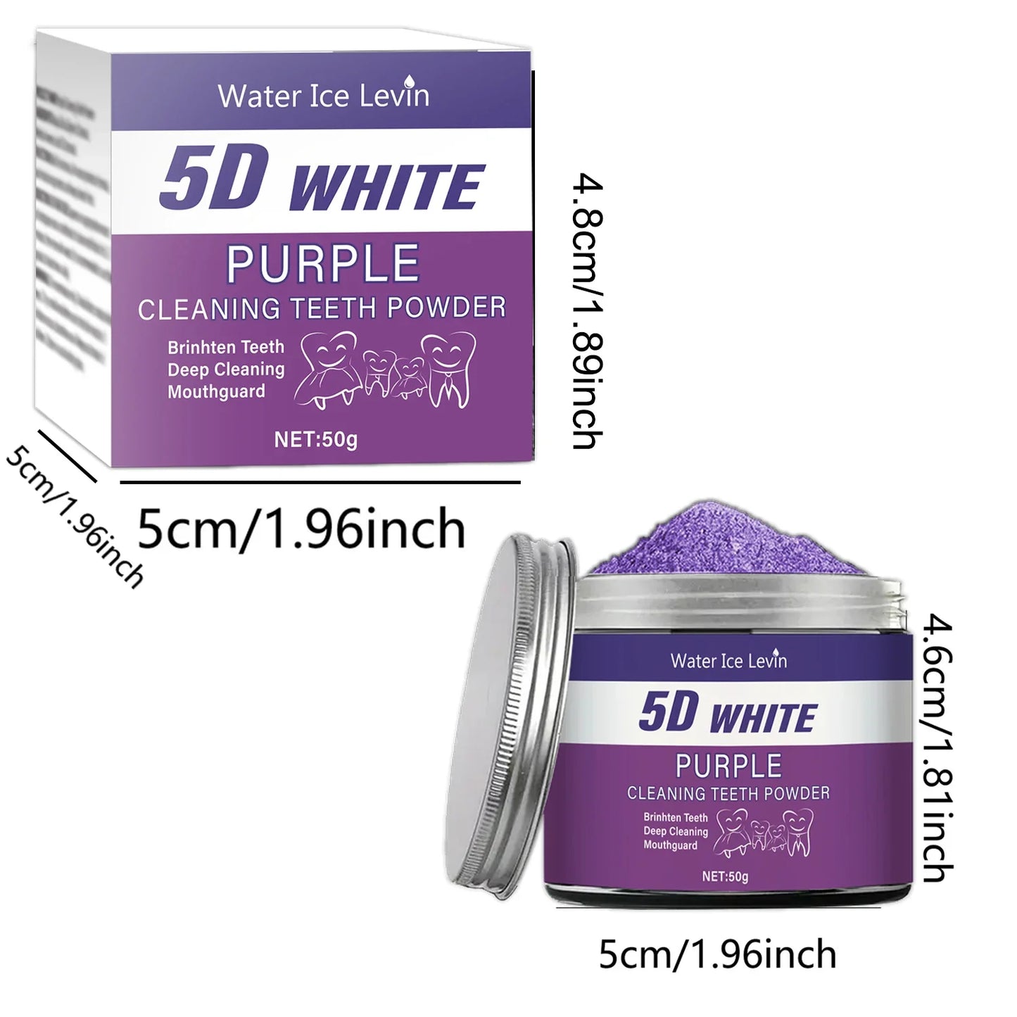 Purple Teeth Whitening Powder 50g – Pearl Essence Deep Clean