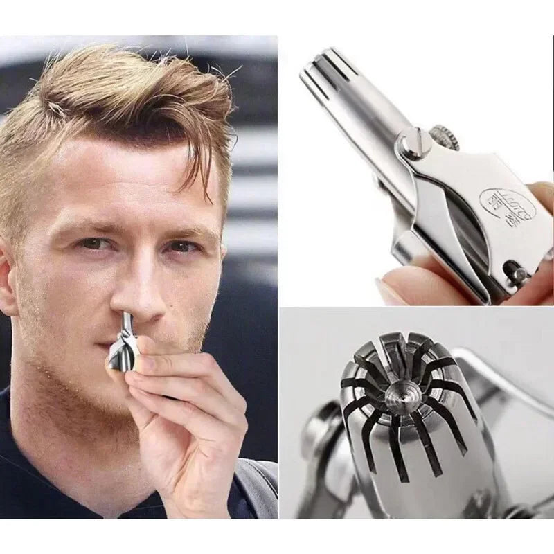 Manual Nose Hair Trimmer – Stainless Steel, Men & Women