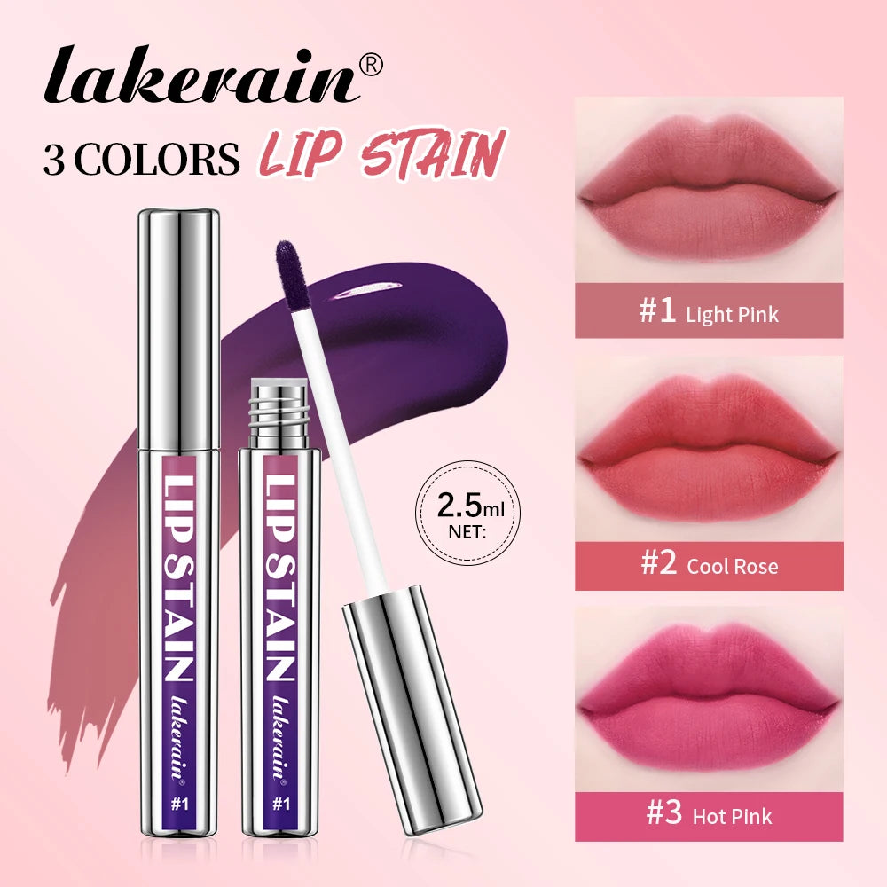 Long Lasting Waterproof Peel Off Lip Stain Lip Tint Transfer Proof Non-stick Cup Matte Reveal Lip Stain Cosmetics for Women Peaceful Pleasures Health and Wellness metal pipe 3 color