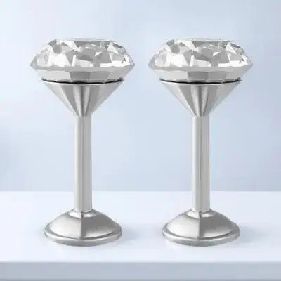 2Pcs Silver Zinc Alloy Diamond Curtain Tiebacks Elegant Shiny Big Faux Diamond Crystal Decorative Drapery Tieback for Curtains Peaceful Pleasures Health and Wellness
