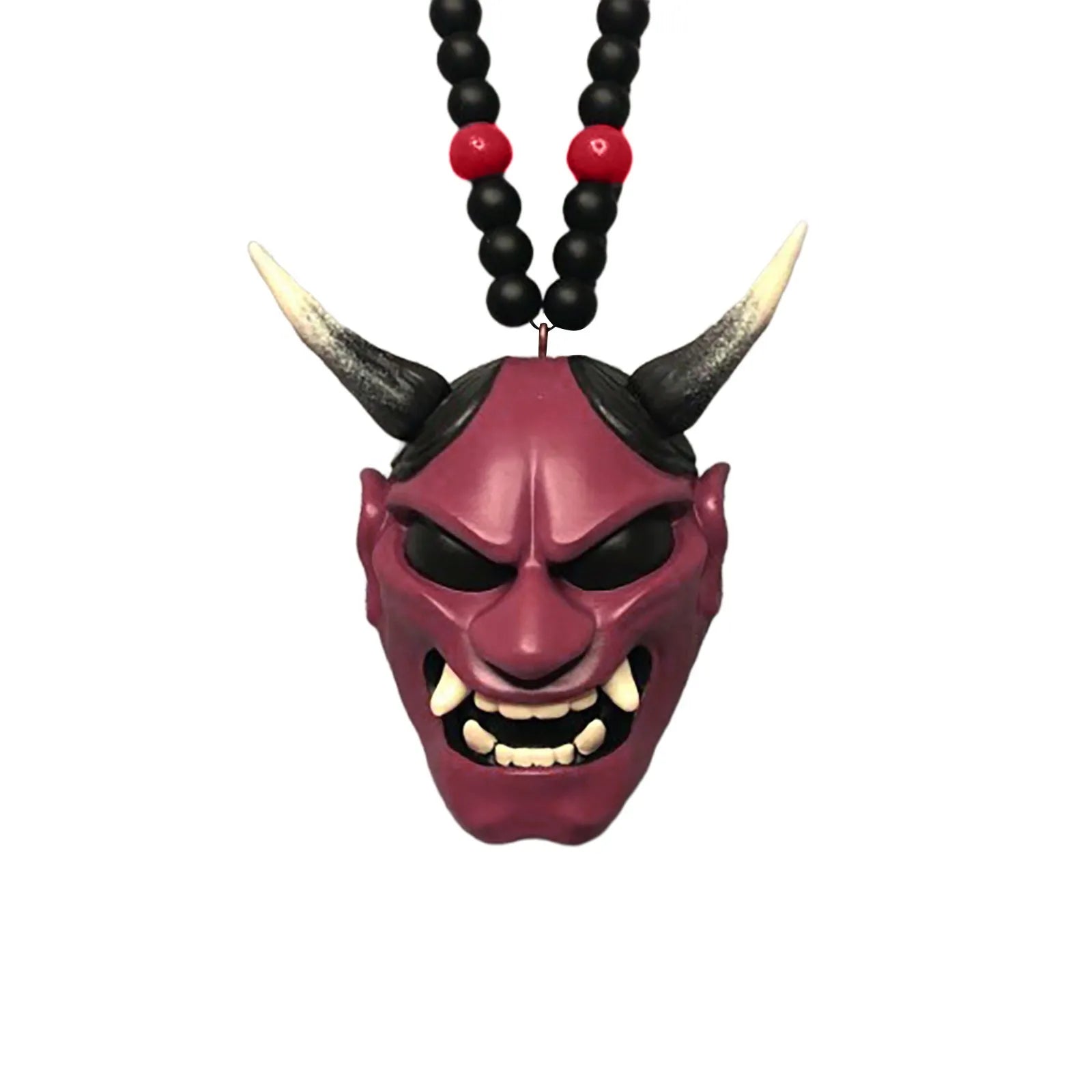 Samurai-Kabuto Helmet Hannya Japanese Oni Car Rear View Mirror Charm Japanese Ghosts Hanging Ornament Personalized Pendant Peaceful Pleasures Health and Wellness B