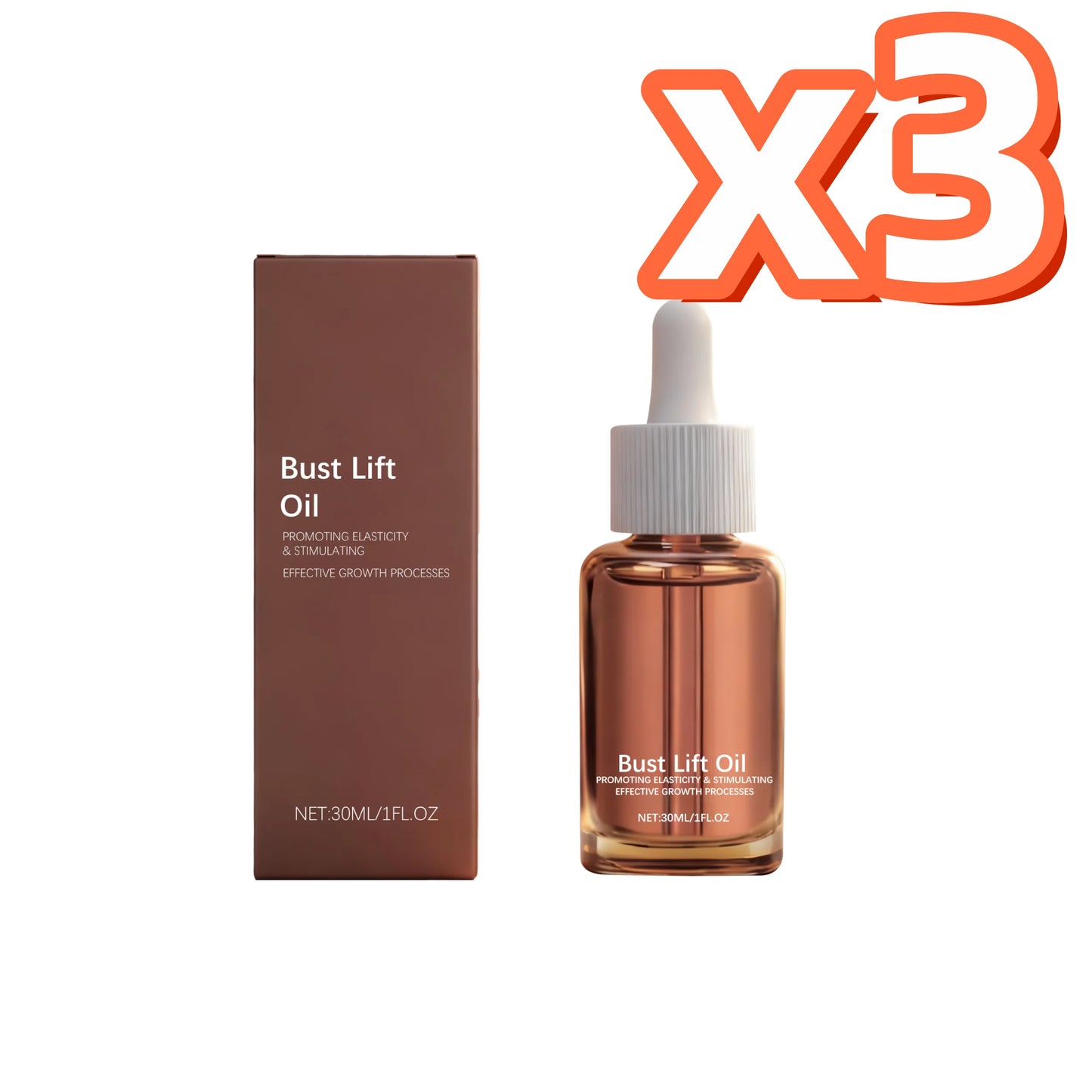 Ginger Extract Breast Plump Essential Oil Assist Massage Firm Chest Skin Enhance Chest Elastic Mild Safe Breast Enlargement Oil Peaceful Pleasures Health and Wellness 30ml Boxed X 3PCS