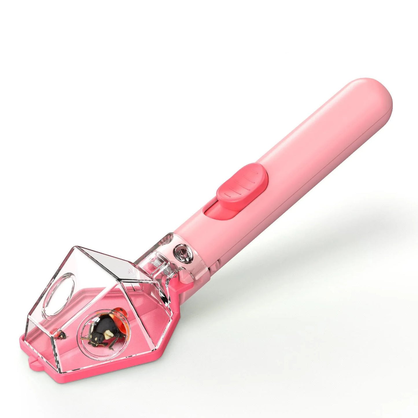 Multifunctional Portable Insect Catcher Safe Release Mechanism Push Type Handheld Insect Trap Comfortable Grip Garden Accessory Peaceful Pleasures Health and Wellness Pink