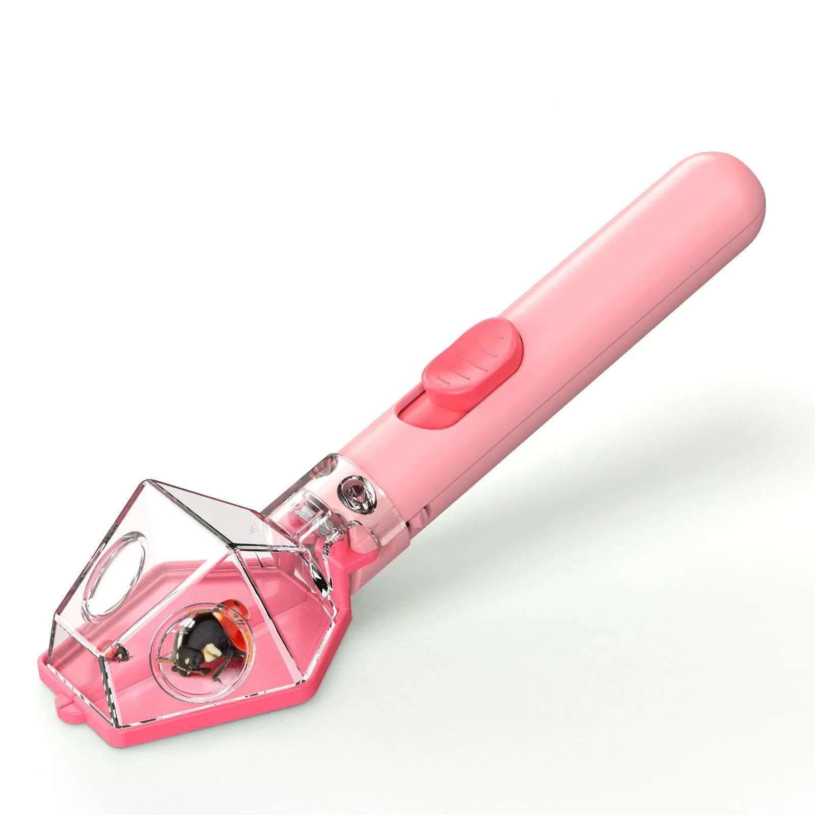 Multifunctional Portable Insect Catcher Safe Release Mechanism Push Type Handheld Insect Trap Comfortable Grip Garden Accessory Peaceful Pleasures Health and Wellness Pink
