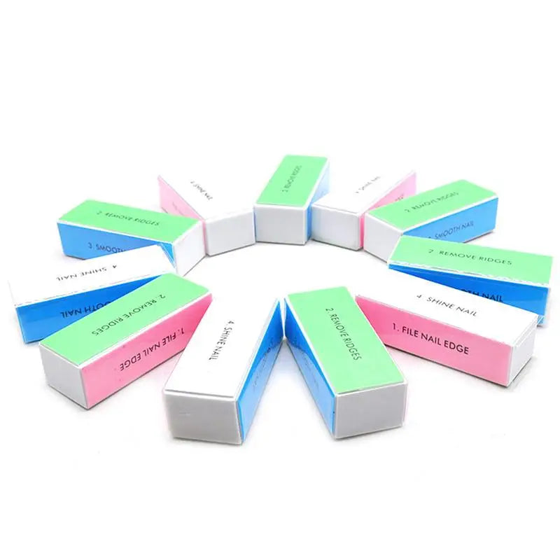 5 Pcs/Lot Nail Buffer Block 4 Way Colorful Buffing Block Shine Polisher Nail Buffing File Manicure Sanding Nail Art Tools Peaceful Pleasures Health and Wellness