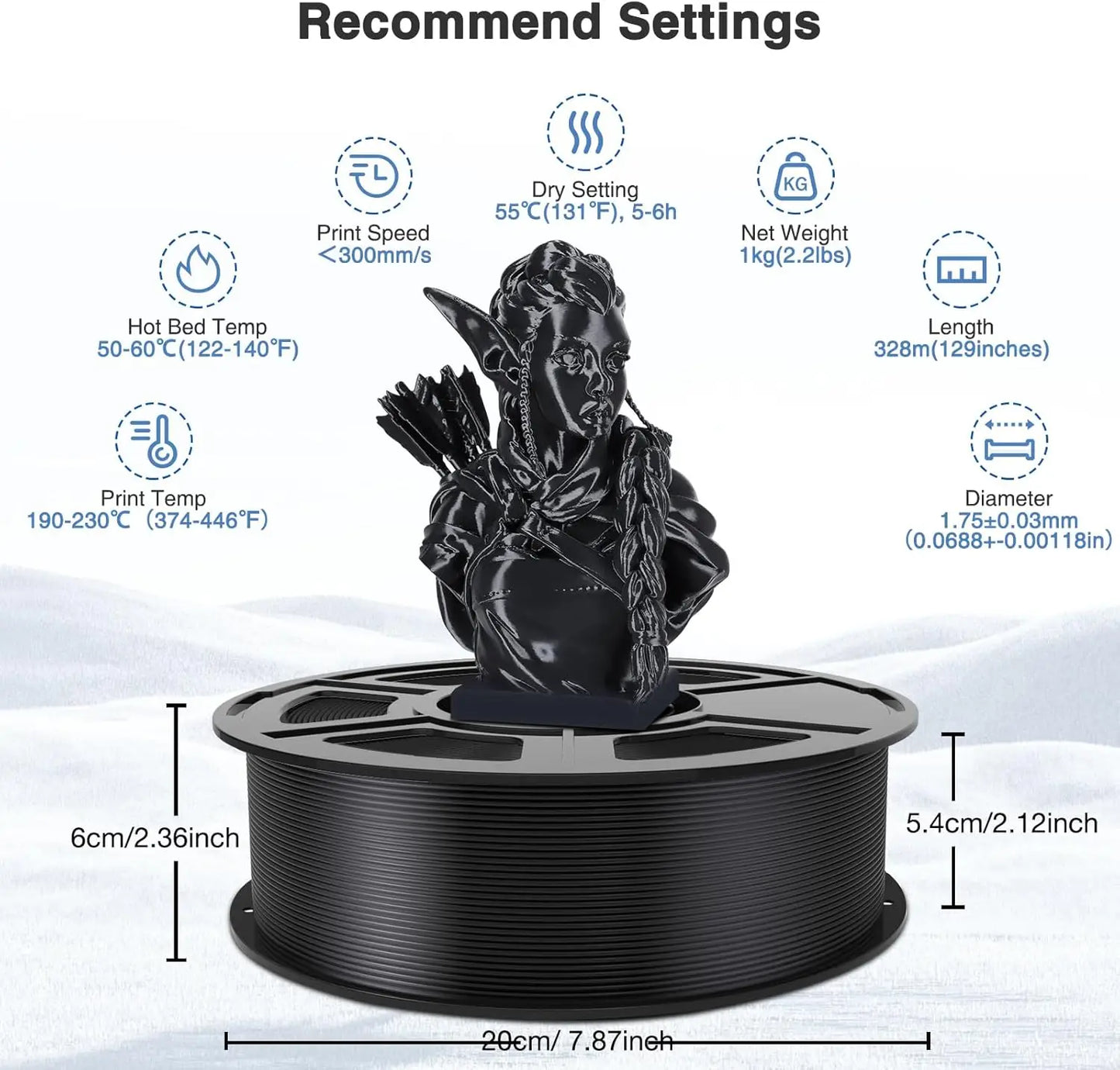 Silk PLA+ Filament 1.75mm ±0.02mm – Glossy 3D Printing
