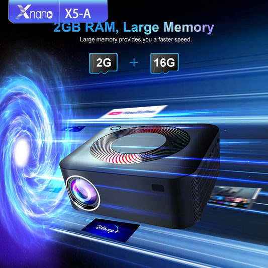 Home Cinema Portable Projector Support 4K Portable Projector HD Manual Focus Keystone Correction BT5.0 WIFI Movie Home Cinema Peaceful Pleasures Health and Wellness