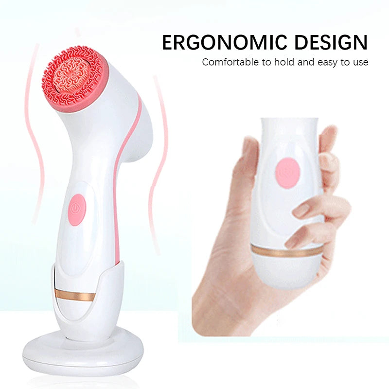 Multi-Functional Hand Held Facial Cleaner Massage Tool Sonic Technology Waterproof USB Rechargeable Face Massage Electric Facial Peaceful Pleasures Health and Wellness