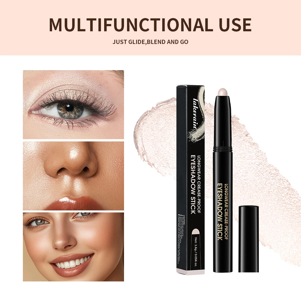 12 Colors Eyeshadow Pencil Stick Shimmer And Matte Waterproof Metallic Glitter Eye Shadow Highlighter Pencil Eyeshadow Cosmetics Peaceful Pleasures Health and Wellness