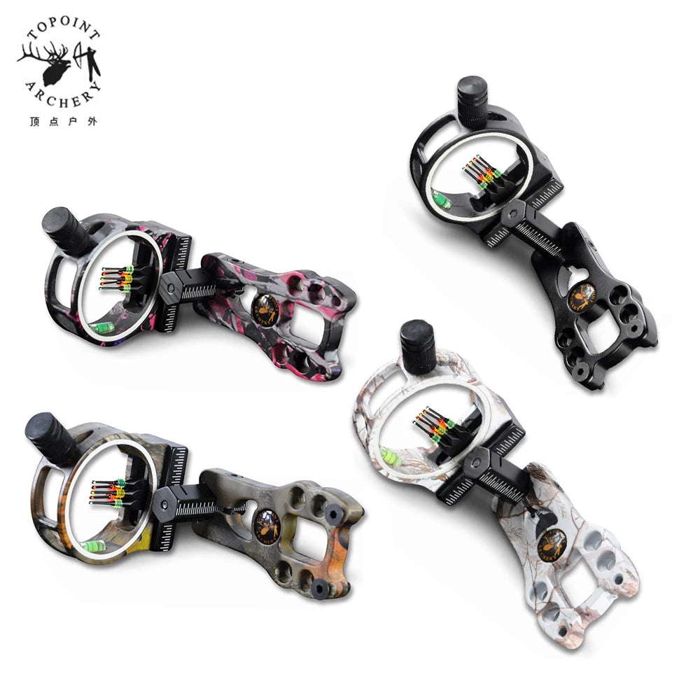 Topoint TP1550 Compound Bow 5 Pin Sight LED Light 0 029 Fiber Brass