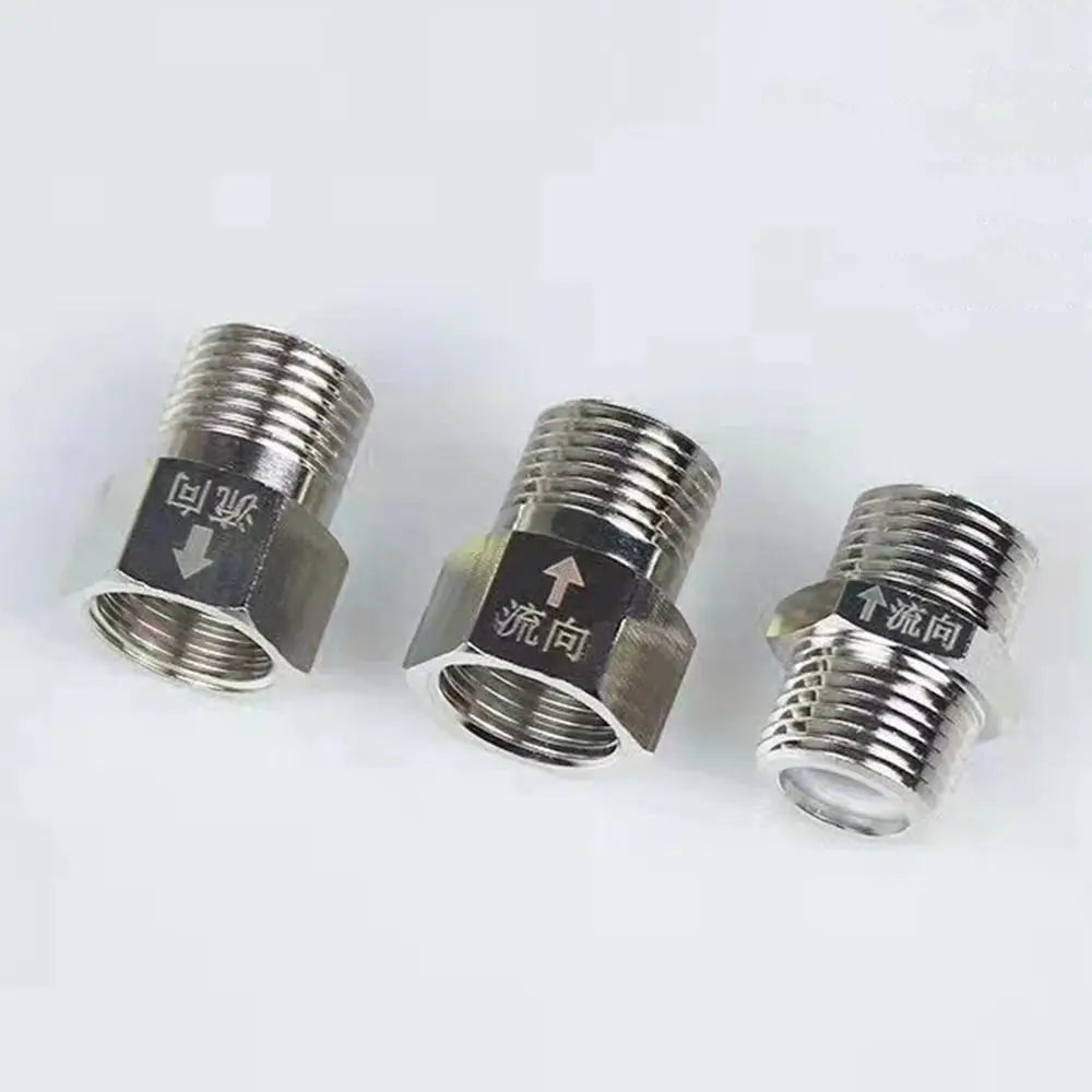 Male Female Thread One-way Valve Brass Nickel Plated Check Valve Hardware Accessory 1/2" G1/2 20mm Backflow Valve Toilet Peaceful Pleasures Health and Wellness Style 2