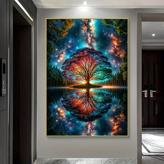 Tree of Life Abstract Canvas Wall Art Print | Geometric Unframed Canvas Wall Art Peaceful Pleasures Health and Wellness