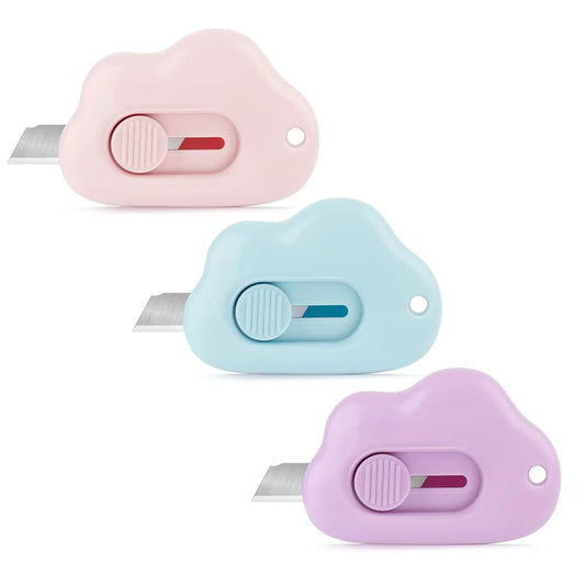Retractable Cloud Letter Opener Keychain Cutter – 3-Pack Letter Opener Set Peaceful Pleasures Health and Wellness