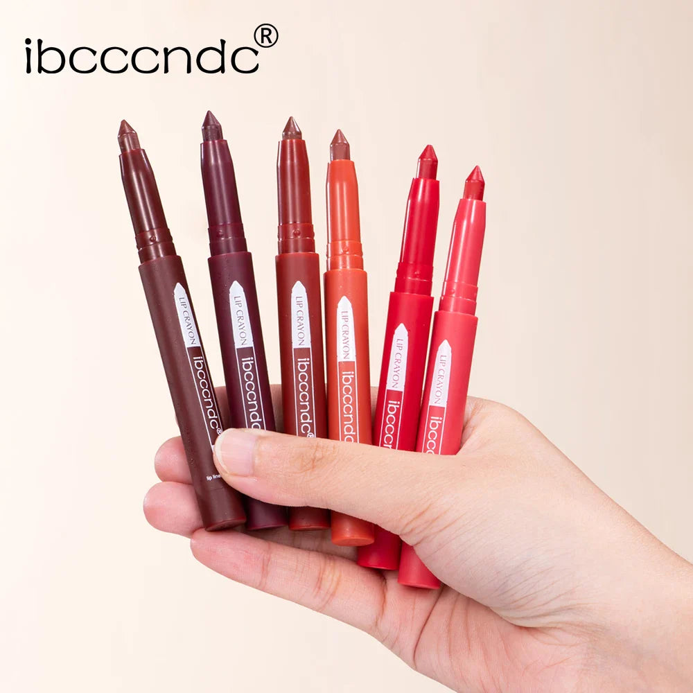ibcccndc 6-Color Matte Lip Liner & Lipstick Set – Waterproof