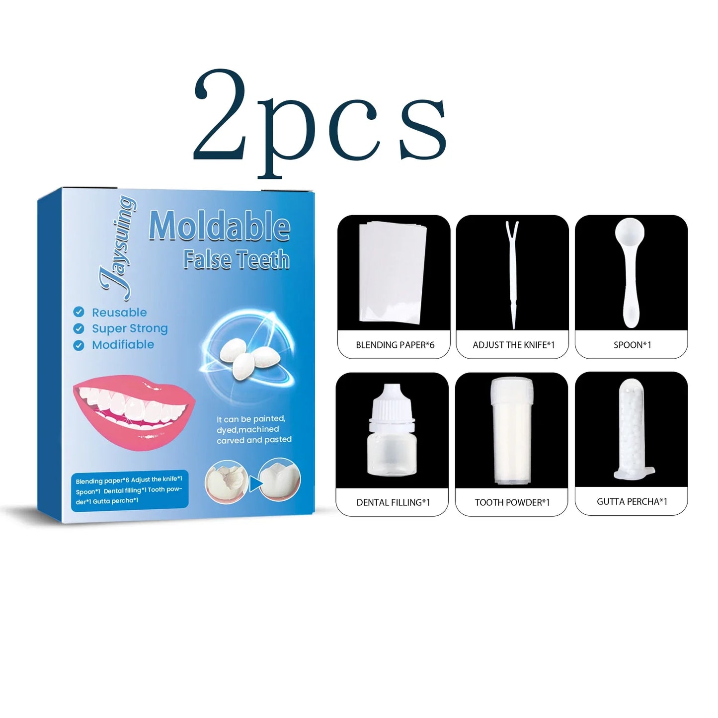 Moldable Tooth Gel Kit – Vampire Teeth & Gap Filler for Cosplay
