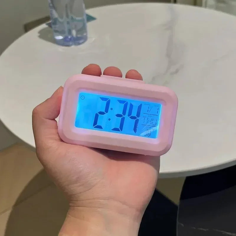 Desk Decorations Table Clock Bedroom Decoration Led Digital Alarm Clock Data Times Calendar Electronic Multi-function Desktop Peaceful Pleasures Health and Wellness Pink