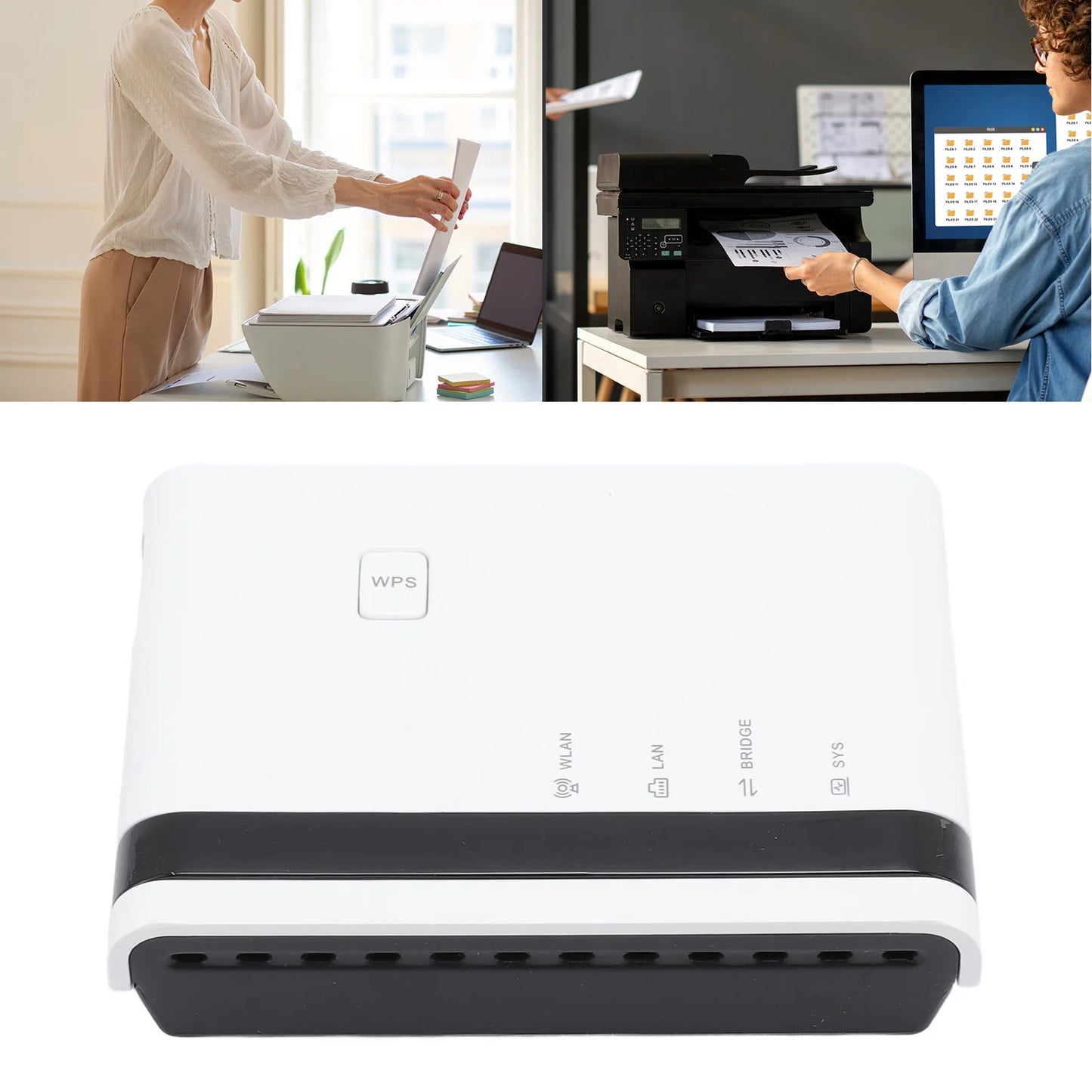 USB Print Server 10 100Mbps LAN Bridge Sharing Wired Wireless
