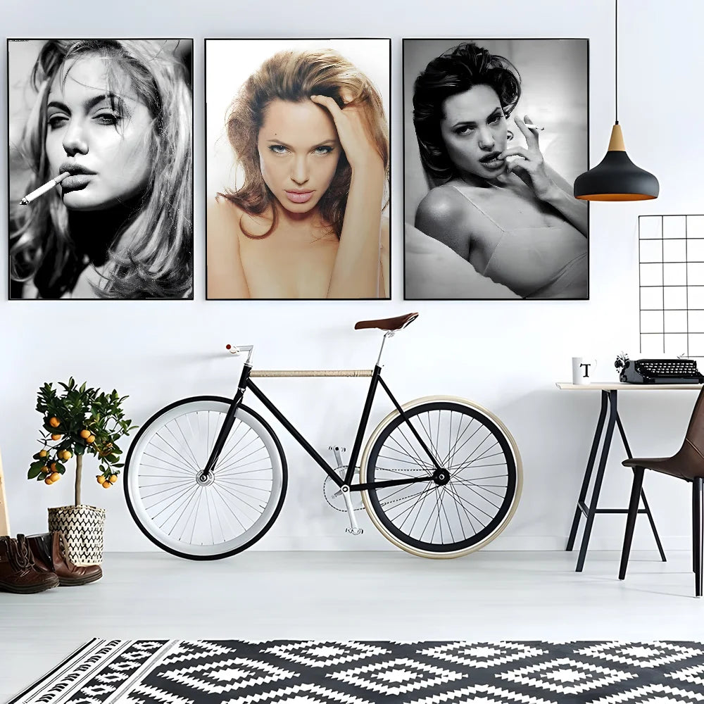 Angelina Jolie HD Poster – Waterproof PVC Wall Art Decor Wall Art Poster Peaceful Pleasures Health and Wellness