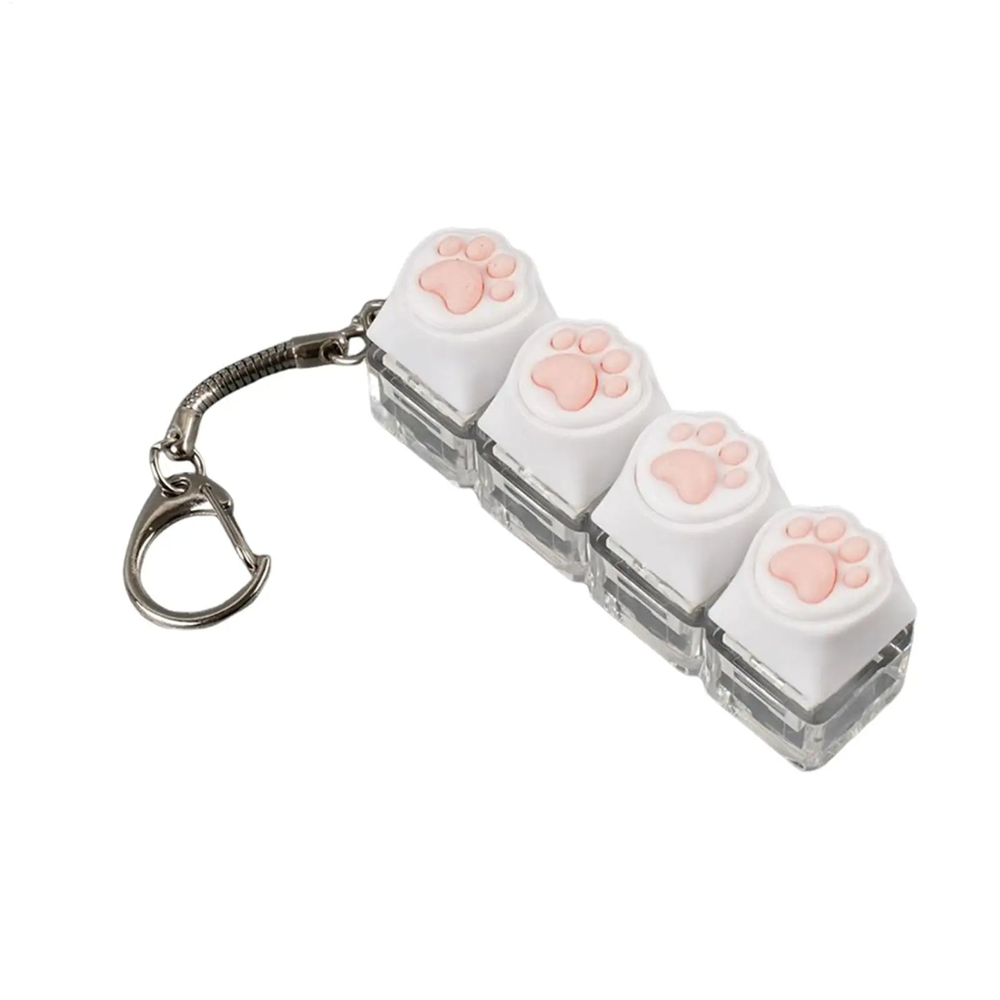 4-Key Keyboard Fidget Keychain Clicker Toy – Light-Up & Portable