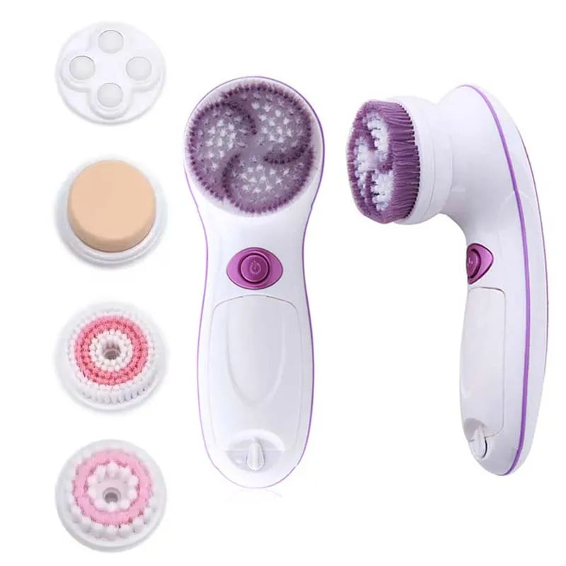 Light 4 1 Waterproof Facial Cleansing Brush Automatic Deep Exfoliating Skin Care Ozone Operated Electric Power Source Stock Peaceful Pleasures Health and Wellness VIOLET/紫罗兰