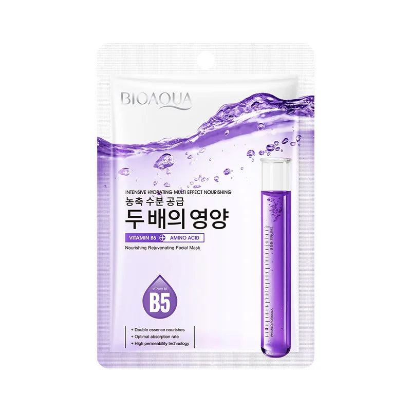 BIOAQUA Niacinamide Sheet Mask 5pcs – Hydrating & Brightening Sheet Face Mask Peaceful Pleasures Health and Wellness