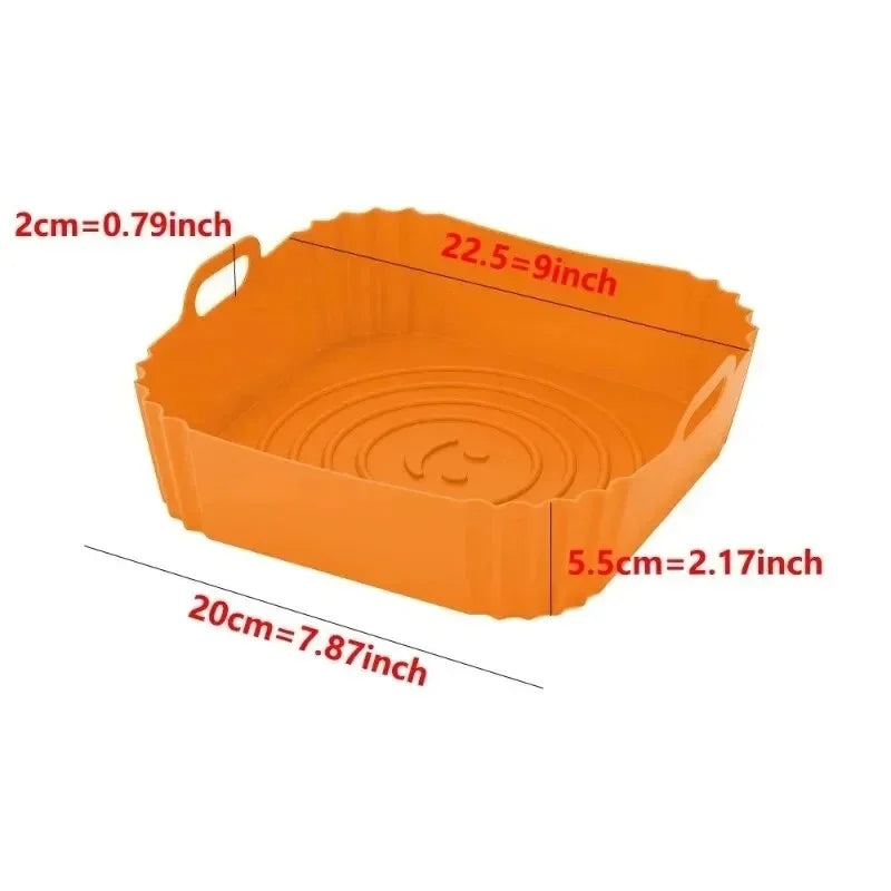 Square Silicone Baking Pan Set | Non-Stick Air Fryer Tray