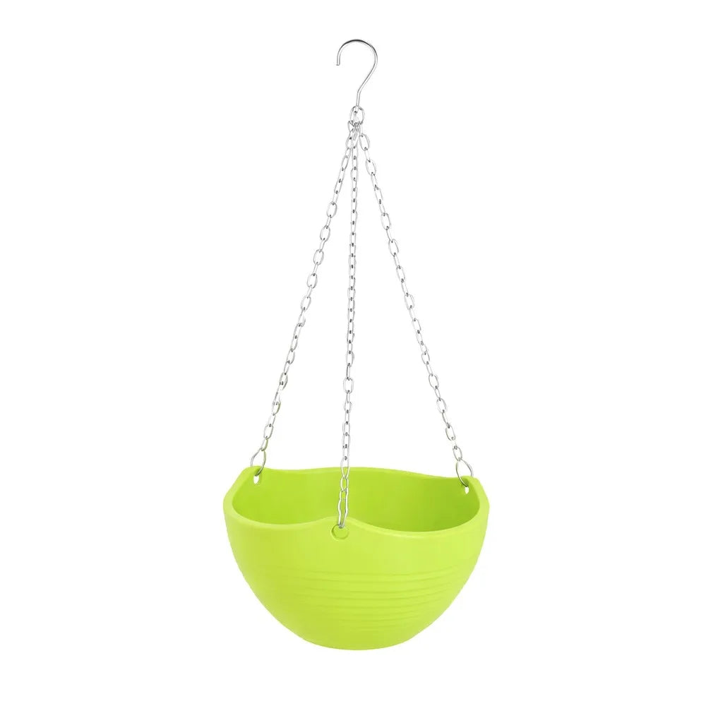 Durable Self-absorbing Hanging Basket Plastic Colorful Flower Pot Hanging Flower Pot Home Decor Peaceful Pleasures Health and Wellness Green