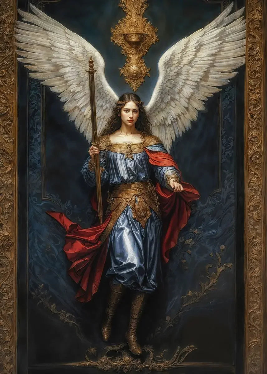 Nordic Religious Art Benevolent Portrait Of The Virgin Mary Archangel Canvas Painting, Wall Art for Living Room Home Decor Peaceful Pleasures Health and Wellness 9 50x70cm Unframed