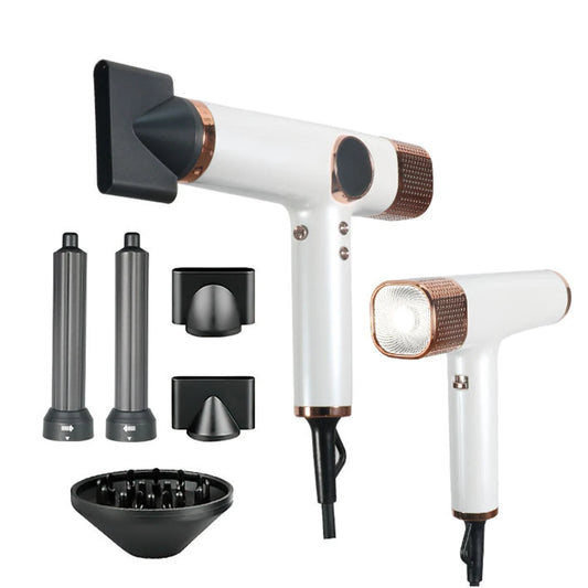 All in 1 Professional Salon Hair Dryer 110000 RPM High-Speed Negative Ions Blow Dryer Airwrap Hair Styler Tools with Diffuser Peaceful Pleasures Health and Wellness White 5 in 1 EU