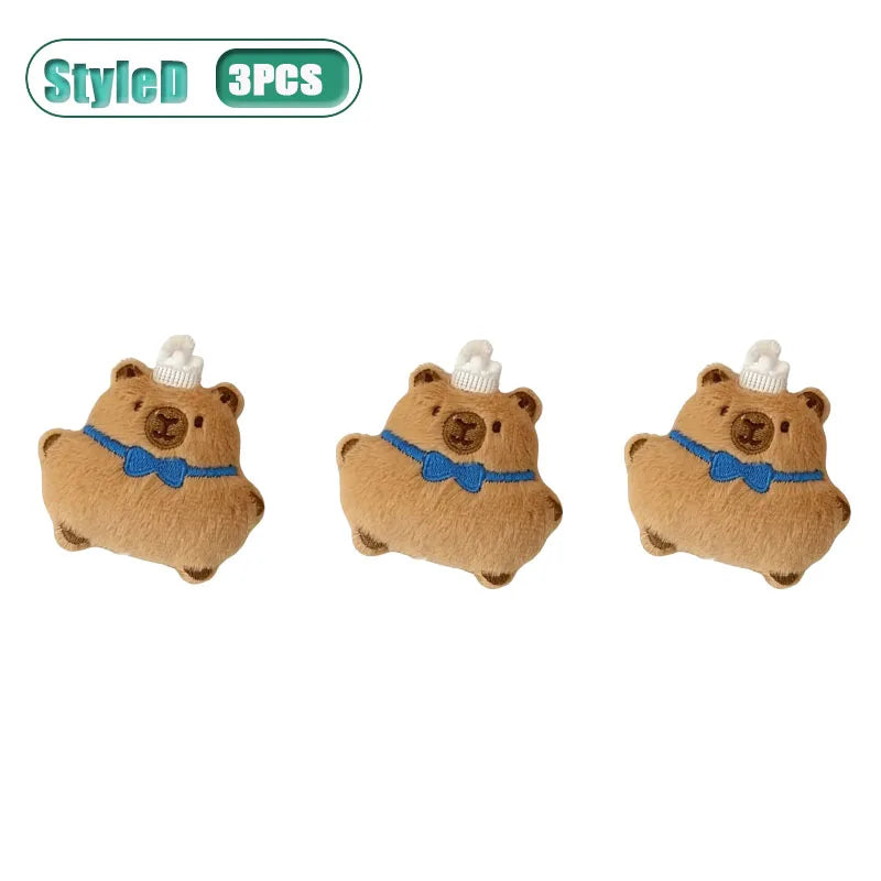 Capybara Plushie Keyring – Cute Anime Bread Topper Fluffy Toy