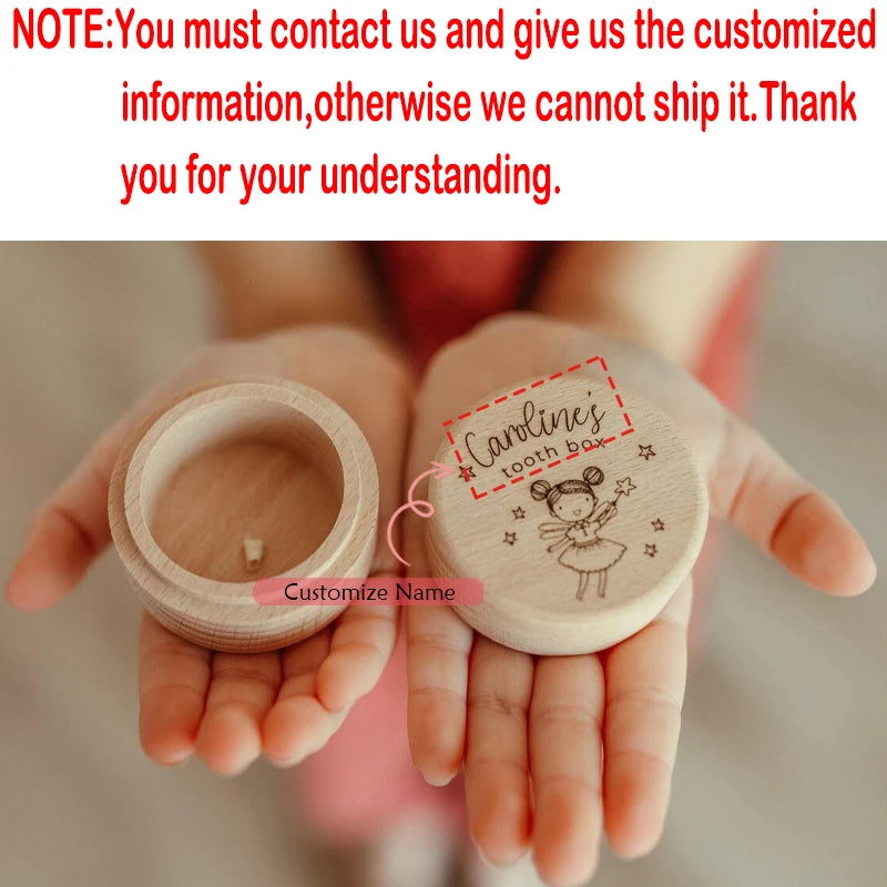 Personalized Wooden Tooth Fairy Keepsake Box | Custom Baby Gift Wooden Keepsake Box Peaceful Pleasures Health and Wellness custom name 1pcs 5.2x4.2cm
