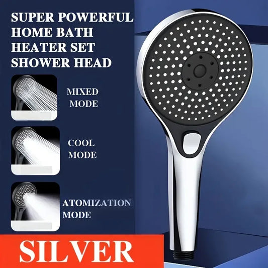 3-Speed High-Pressure Large Panel Shower Head Combo Set Shower Head Set Oasis Select Silver