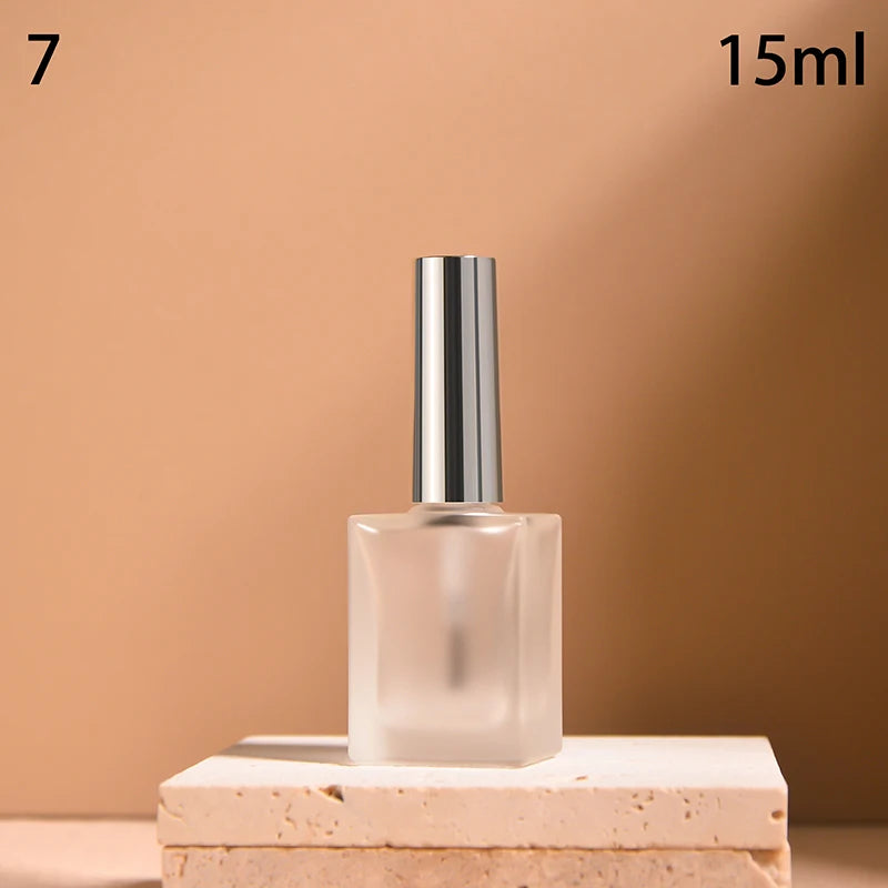 15ml Frosted Glass Nail Polish Bottle with Brush – DIY Nail Art