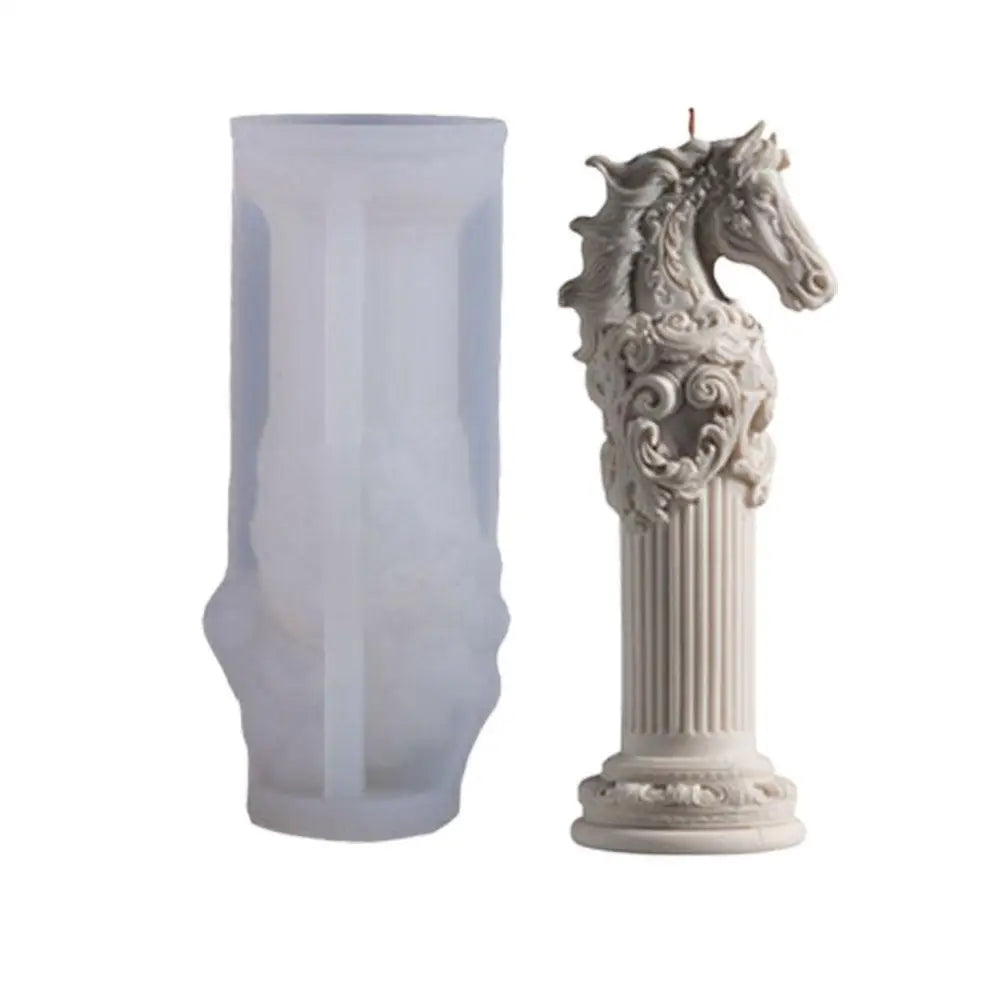3D Horse Silicone Candle Mold – DIY Cylinder Craft Mold