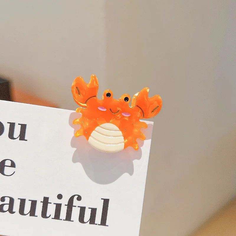 Kids Ocean Cartoon Acetate Hair Clips – Whale Starfish Hairpins