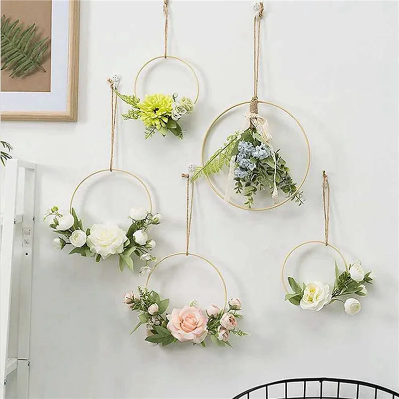 A36T-Bamboo Floral Hoop, 45 Pack 3 Sizes Dream Catcher Bamboo Wood Circle Ring For Wedding Decor Dream Catchers And Crafts Peaceful Pleasures Health and Wellness Wood Color