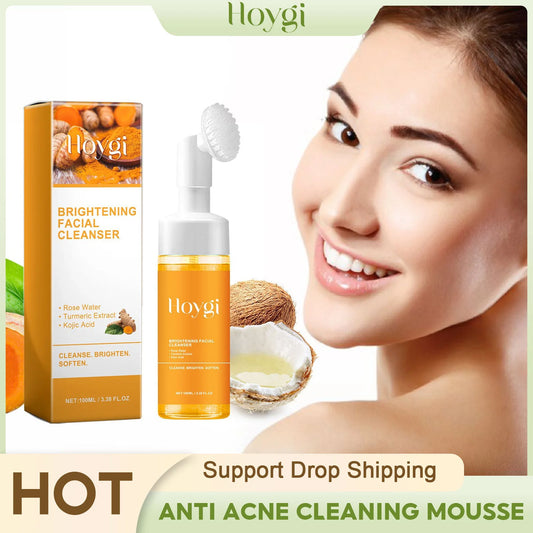 Turmeric Cleanser Anti Acne Oil Control Blackhead Remover Skin Cleansing Brightening Rejuvenation Face Wash Foam Face Cleanser Peaceful Pleasures Health and Wellness