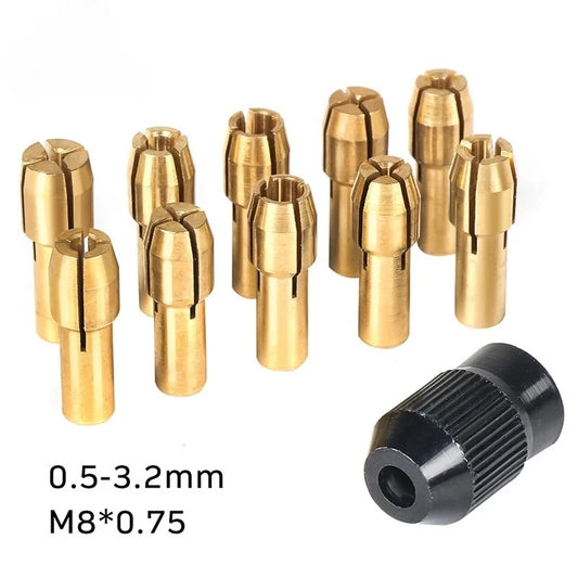 Lot Mini Drill Brass Collet Chuck Dremel Rotary Tool 0 5- Nut Peaceful Pleasures Health and Wellness 11pcs