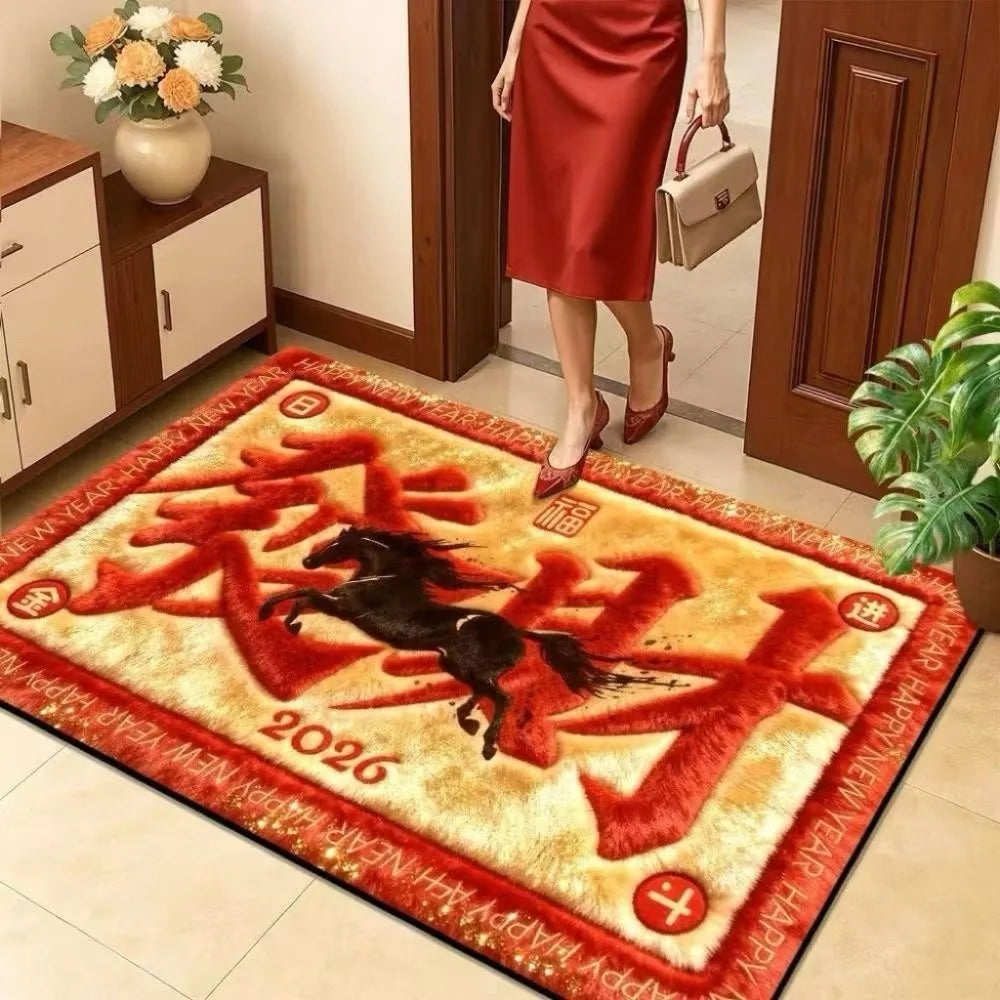 2026 New Year Horse Door Mat – Anti-Slip Quick Dry Rug