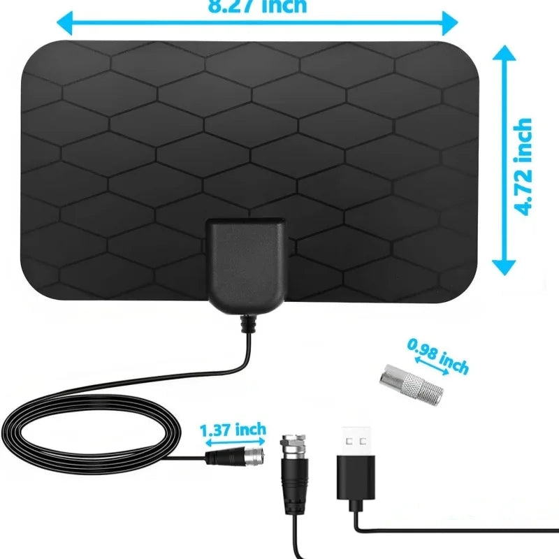 4K HD Indoor TV Antenna – High Gain Flat Design with EU Plug