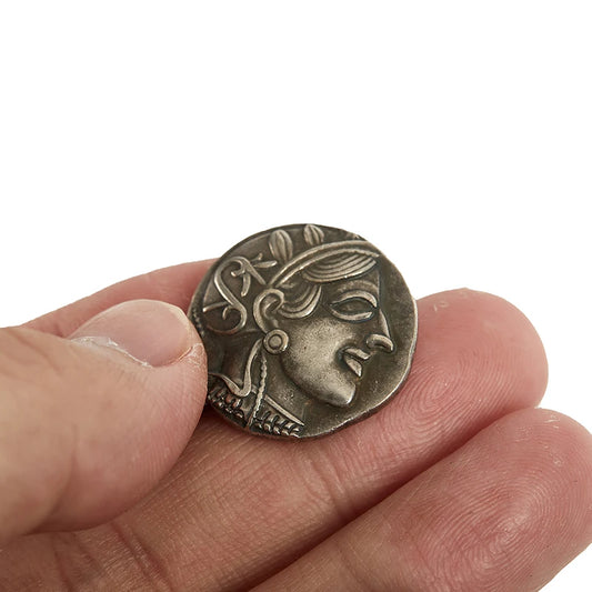 1Pc Vintage Coin Ancient Greek Commemorative Coin Collection Home Decoration Commemorative Coins Gift Crafts Peaceful Pleasures Health and Wellness