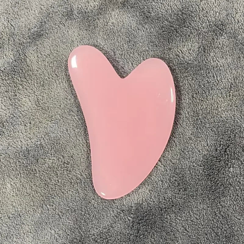 Heart-Shape Gua Sha Face Massager – Rose Quartz Scraping Board