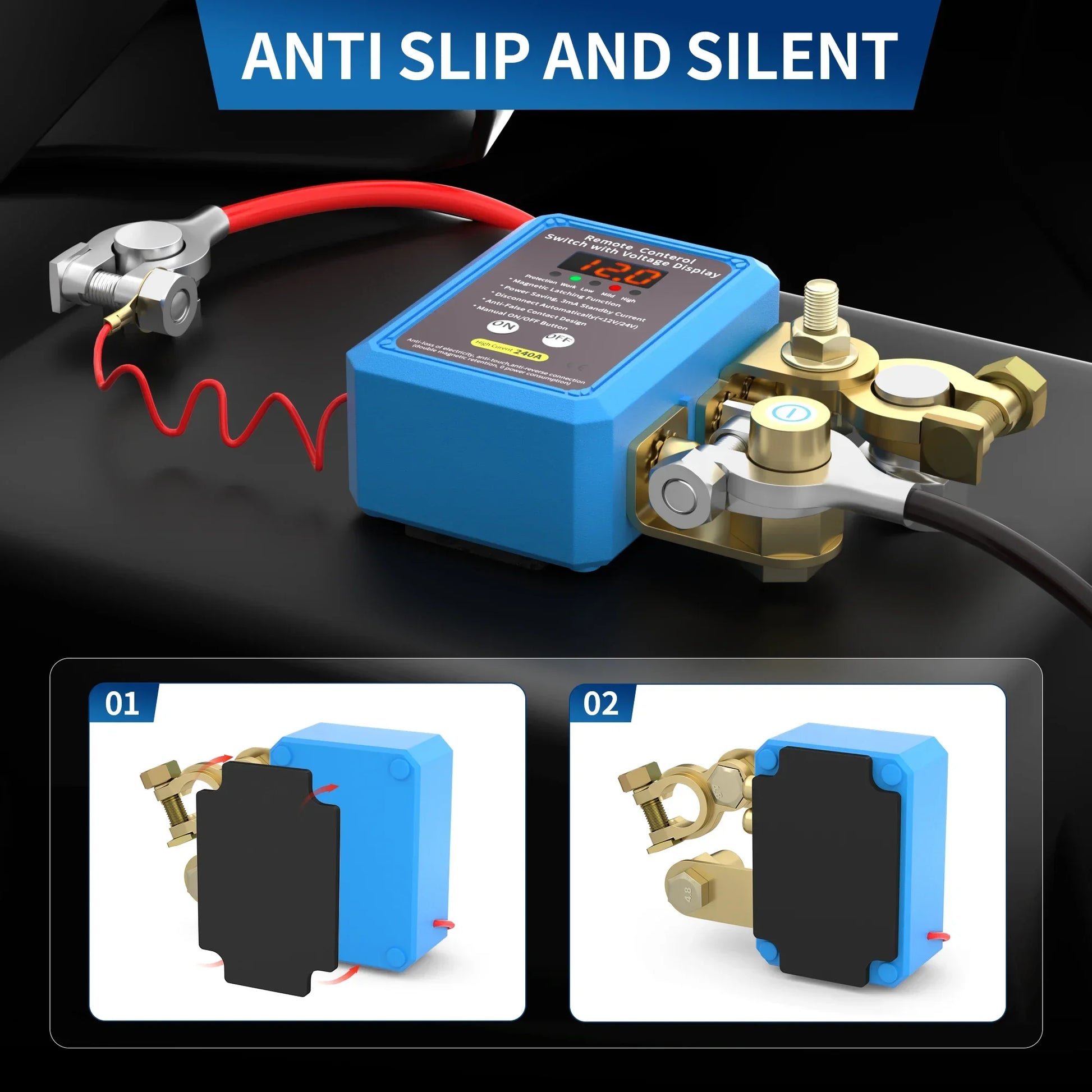 DaierTek 240A Remote Battery Kill Switch with LED Display Peaceful Pleasures Health and Wellness