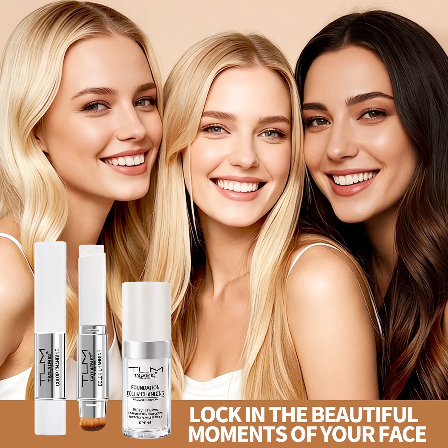 Color Changing Foundation Stick SPF 15 for Flawless Skin