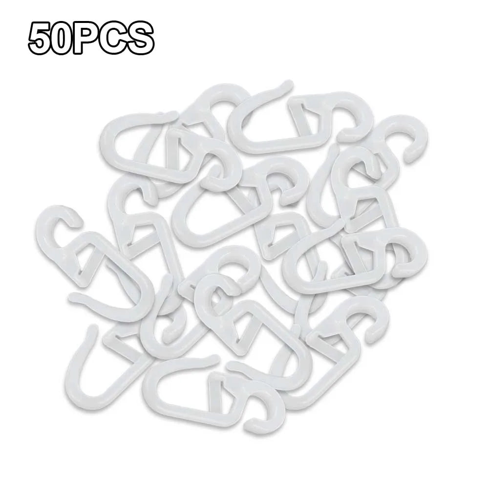 Curtain Folding Hooks Strong Tension Clip Ring Window Hanger White
