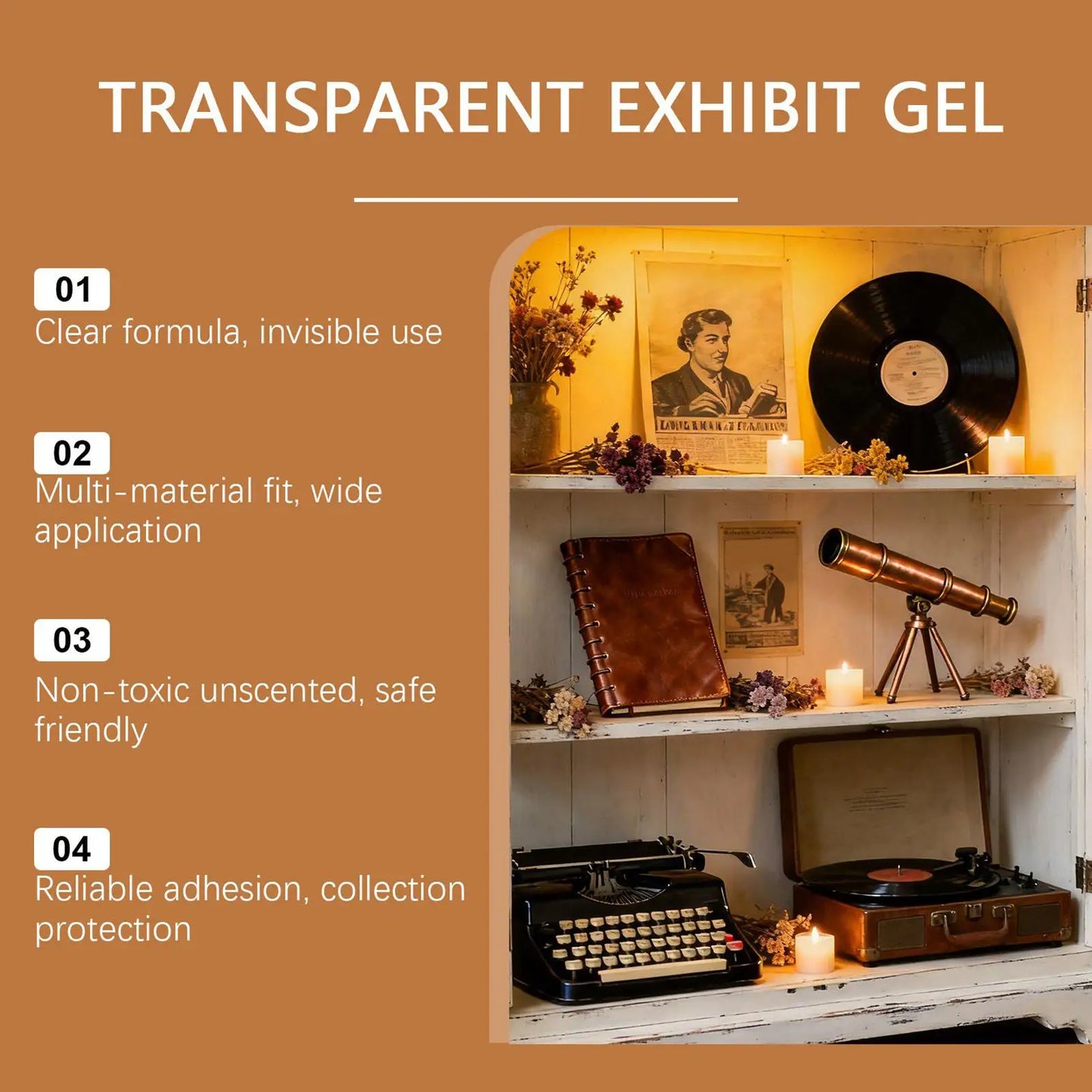 60g Clear Museum Gel – Removable Adhesive for Antiques & Decor