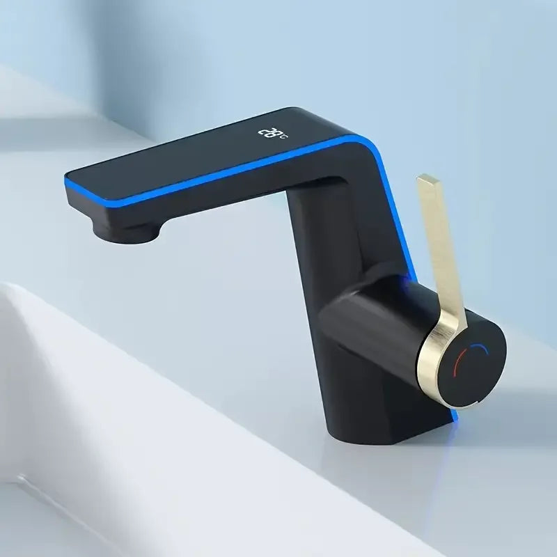 Modern Bathroom Faucet with Digital Temperature Display